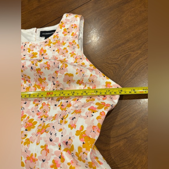 Liz Claiborne Sleeveless A-Line Midi Dress in Orange and Pink - Picture 9 of 15